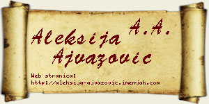 Aleksija Ajvazović vizit kartica